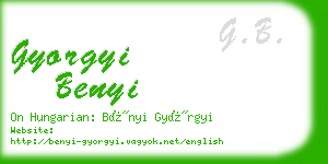 gyorgyi benyi business card